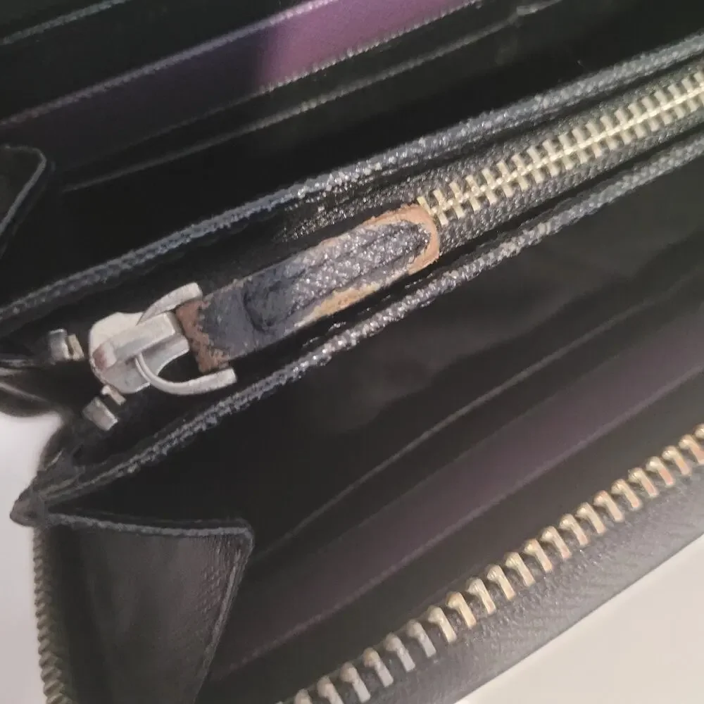 Paul Smith Black Leather Zip‎ Around Card Bill Large Wallet Long Designer